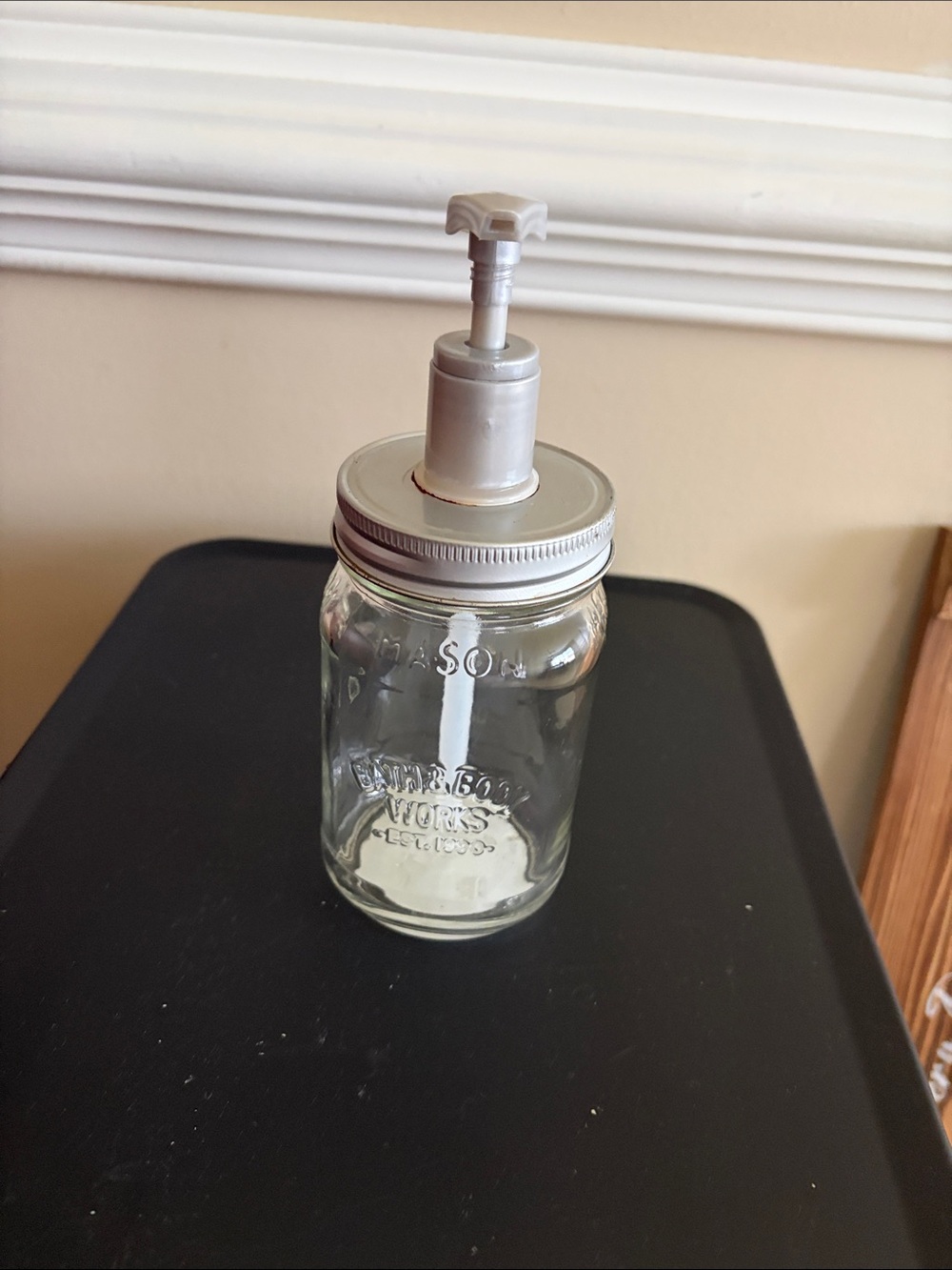 Mason Clear Glass Soap Dispenser with Silver Pump